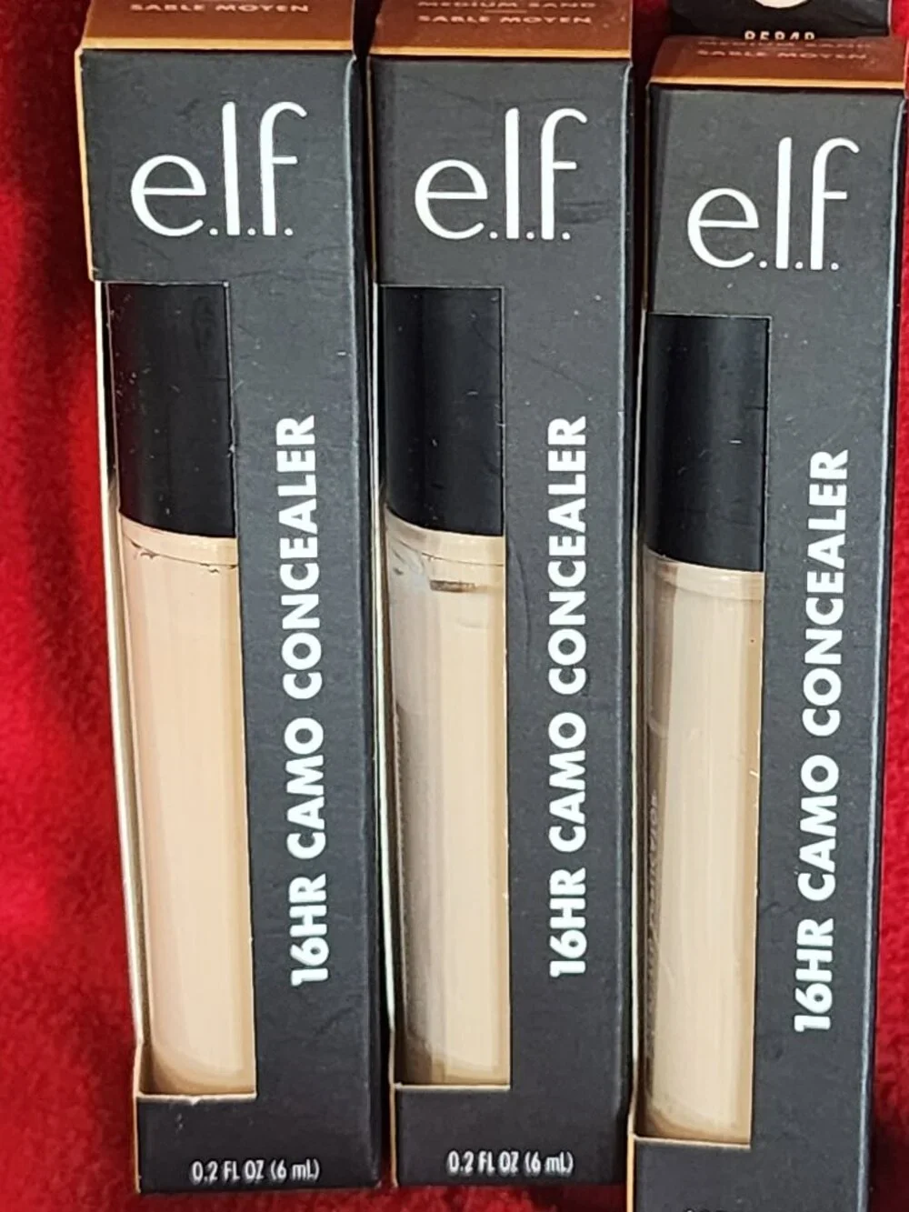 E.L.F. 16HR Camo Concealer .2fl oz. Full Coverage Matte Finish Medium Sand 3CT